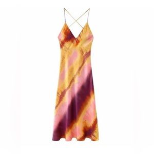 Zara tiedie silk dress: size small